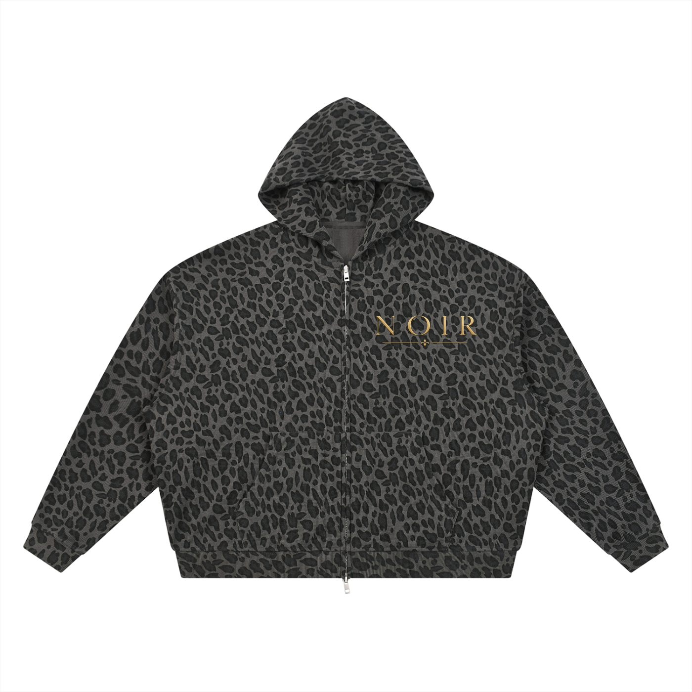 NOIR Signature Leapard Print Full Zip Hoodie