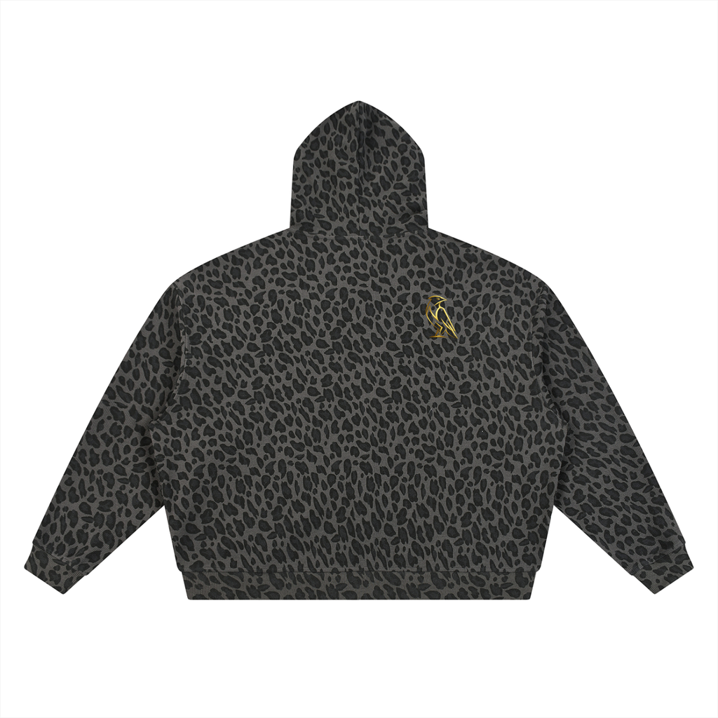 NOIR Signature Leapard Print Full Zip Hoodie
